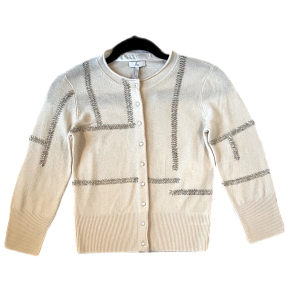 Joie Sweaters - NWT Joie Wool/Cashmere Cream/Silver Bead Cardigan Sweater - XS (owner)